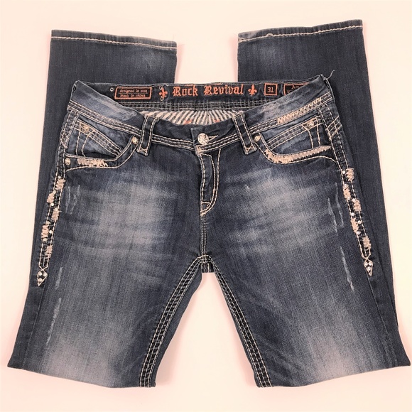 Rock Revival Amy Easy Boot Embellished Dark Sz 31x32 - Picture 3 of 7